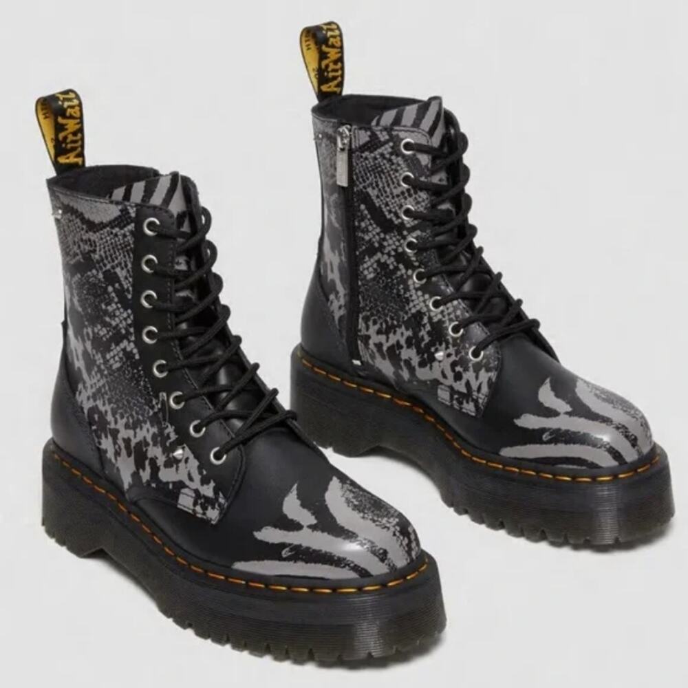 Dr. Martens Jadon Animal Clash Print Leather Unisex Boots men's 5 women's 6 new! - Picture 1 of 10